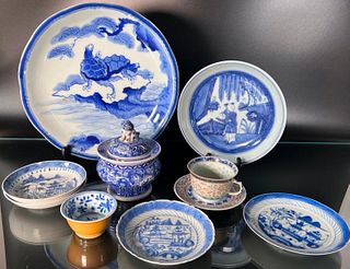 9 Chinese Vintage Blue and White Porcelains