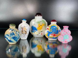 Group of Five Assorted Snuff Bottles