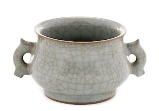 Chinese Ming Dynasty Style Crackle Celadon Gui