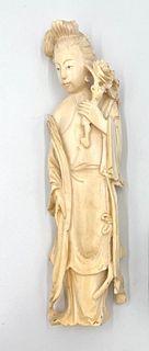 Chinese Bone Sculpture of a Maiden