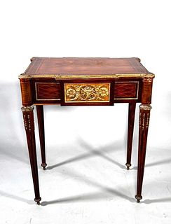 Louis XVI Style Gilt Bronze Mounted Parquetry Stand