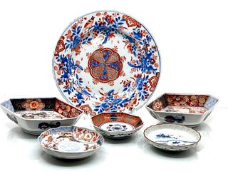 6 Japanese Antique Imari Porcelain Dishes