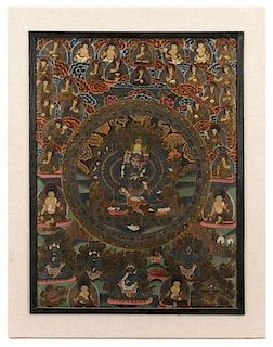 19th Century Sino-Tibetan Thangka of Heruka Deity