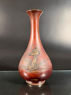 Japanese Meiji-era Brass Vase