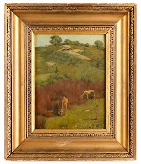Ernest Parton, Pasture Scene with Cattle, Oil
