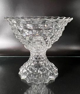 American Diamond Pattern Glass Punch Bowl
