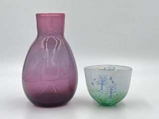 Dominic Labino Glass Vase and Kosta Glass Vase