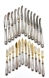 Antique Silver Knives and German Fruit Service
