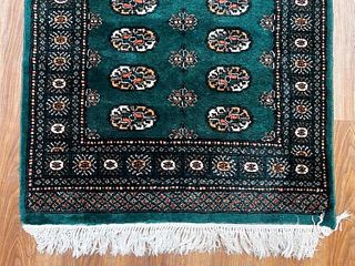 Green Turkomen Style Carpet, 6'2" x 3'7"