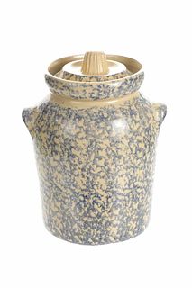 Early Robinson Ransbottom Spongeware Pottery Jar