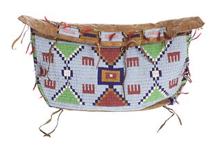 C. 1920-1930 Sioux Beaded Hide Tipi Possible Bag