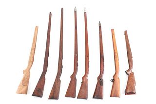 Vintage Wooden Rifle Stock Collection c. 20th C