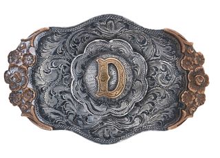 1940- Mexican Silver Overlaid & Gold FIlled Buckle
