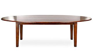 Oversized Country French Style Oak Oval Farm Table