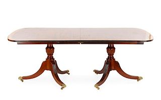 Regency Style Twin Pedestal Dining Table