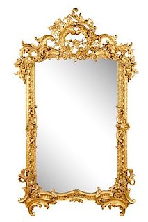 Palatial Rococo Giltwood Carved Mirror
