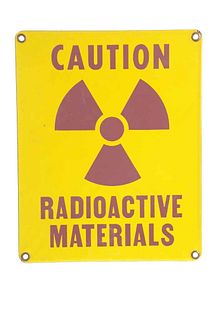 Original Radioactive Materials Porcelain Sign