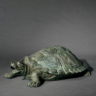 Ricardo Ponzanelli (20th/21st Century)       Bronze Figure of a Large Turtle