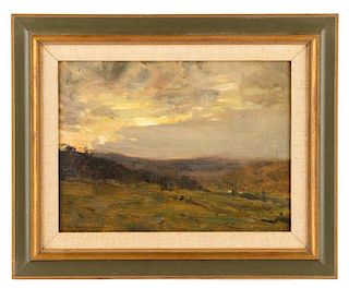 William S. Robinson 1905 Oil, Landscape at Sunset