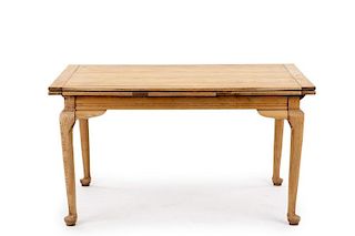 Queen Anne Style Cerused Oak Draw Leaf Table