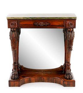 William IV Rosewood Mirror Back Pier Table