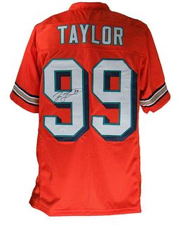 Jason Taylor HOF Signed/Auto Miami Dolphins Custom Football Jersey JSA 166134