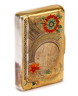 Faberge Style Combined Cigarette Box and Vesta
