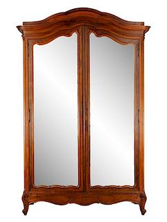French Provincial Style 2 Door Rosewood Armoire