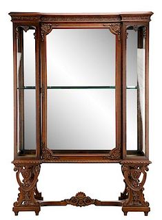 Large Continental Display Cabinet with Glass Doors