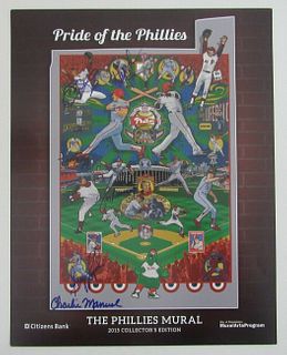 2015 Phillies Mural 11x14 Multi-Signed SGA CBP HAMELS +++ by 6 Players 151742
