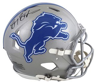 Lions Barry Sanders  Signed Full Size Speed Proline Helmet BAS