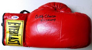 Bobby Chacon Signed Autographed Boxing Glove "2x Champ" Inscribed PSA M56755
