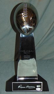 Beautiful Franco Harris Signed Pittsburgh Steelers 1975 Super Bowl Trophy JSA