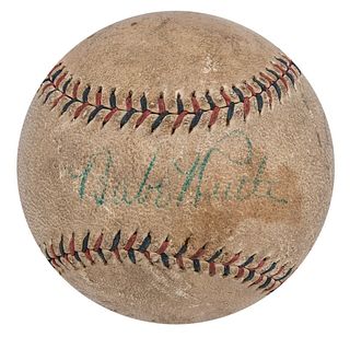 Babe Ruth & Lou Gehrig Signed 1920's Baseball Beckett COA