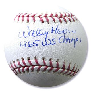 Wally Moon Signed Autographed MLB Baseball Dodgers 1965 WS Champs COA B