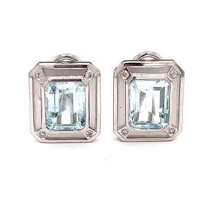 18k Aquamarine Diamond EarringÂ 