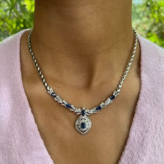 18k Sapphire Diamond NecklaceÂ 