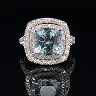 18k Diamond Aqua Ring