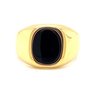 18k Onyx Signet Ring