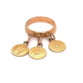 18k Dangle Tiny Coin RingÂ 