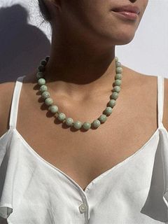 Chinese 14k Jade Jadeite Necklace