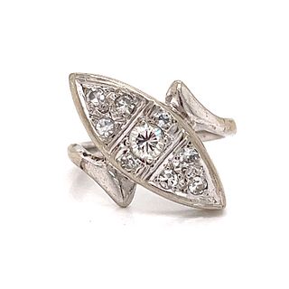 Art Deco 18k Diamond Marquise Shape Ring Â 