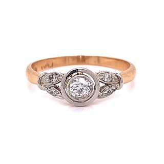 18k Platinum Edwardian Diamond Engagement Ring