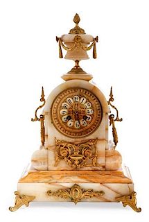 Continental Onyx Mantel Clock, 19th C.