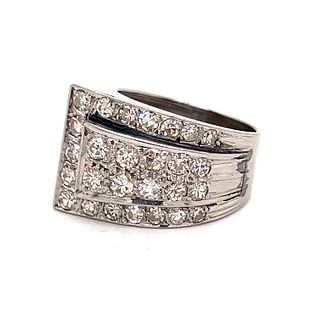 Platinum Art Deco Chevalier Diamond Ring