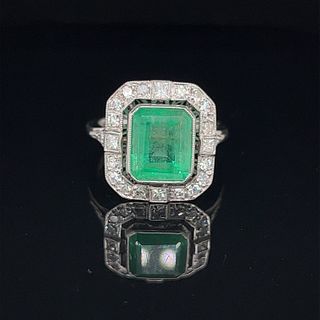 Platinum Diamond Emerald RingÂ 