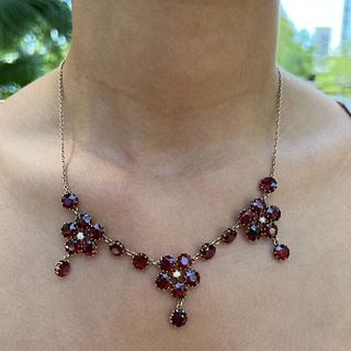Victorian 18k Garnet Necklace