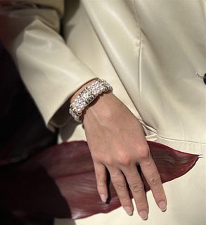 18k Diamond Pearl Cuff Bracelet