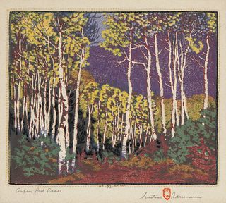 Gustave Baumann, Aspen Red River, 1925