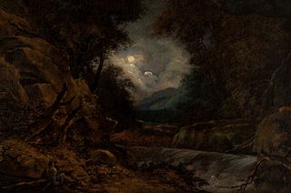 Dewitt Clinton Boutelle, Hunter in Moonlight Landscape